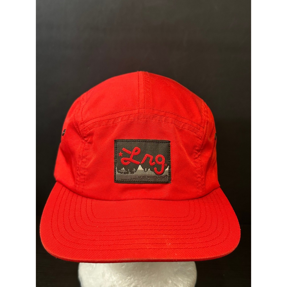 LRG Lifted Research Group Red 5 Panel Camper Hat True Heads Adjustable Strapback